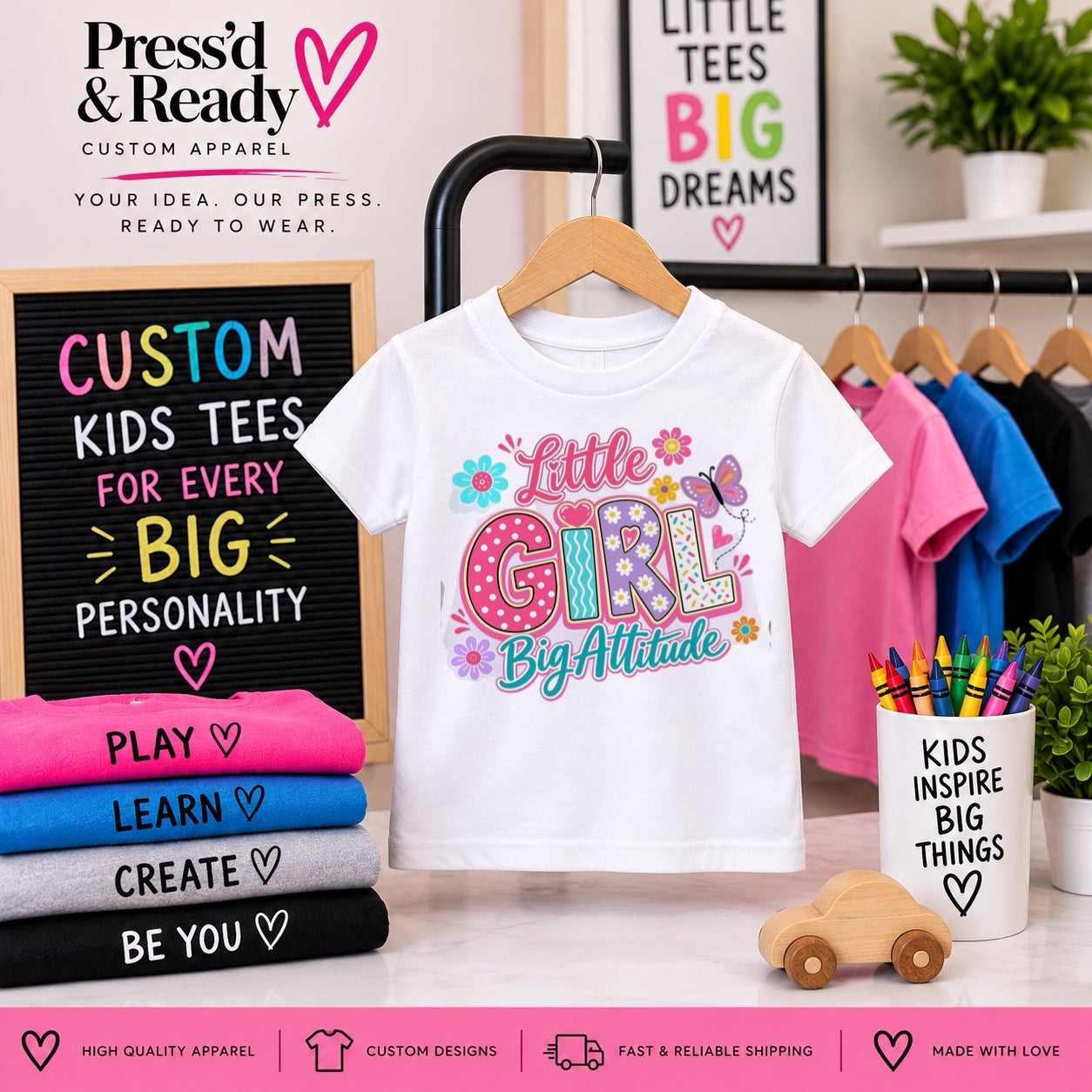 Little Girl, Big Attitude Tee