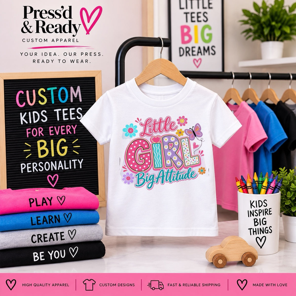 Little Girl, Big Attitude Tee